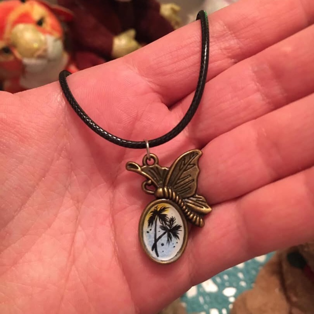 Handmade palm tree necklace